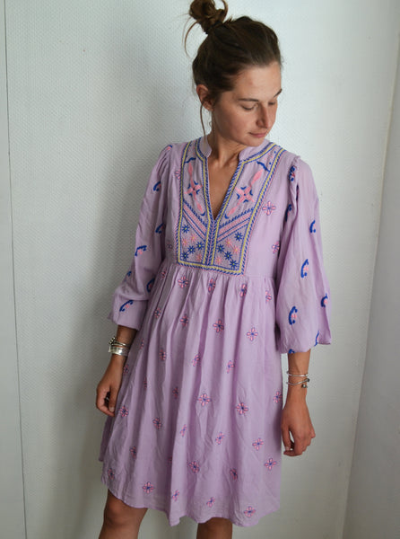 Robe Lilas Promod brodée Neuve