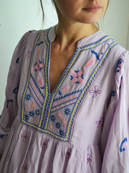 Robe Lilas Promod brodée Neuve