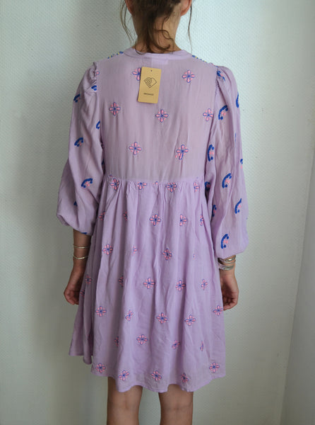 Robe Lilas Promod brodée Neuve