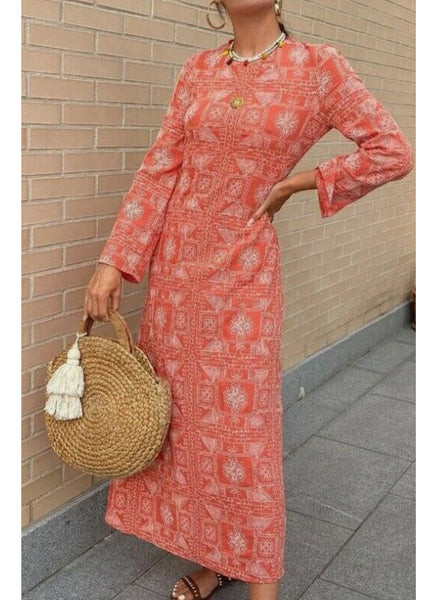 Robe Longue broderies Aztec