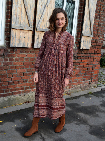 Robe Longue Bohème Tissu Indien