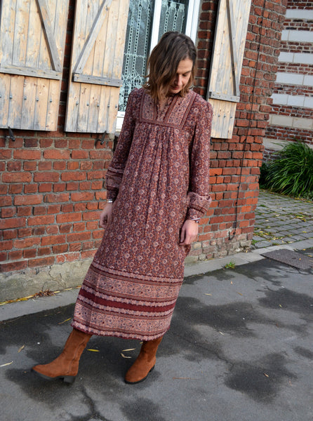 Robe Longue Bohème Tissu Indien