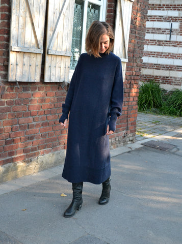 Robe longue en Laine Marine COS