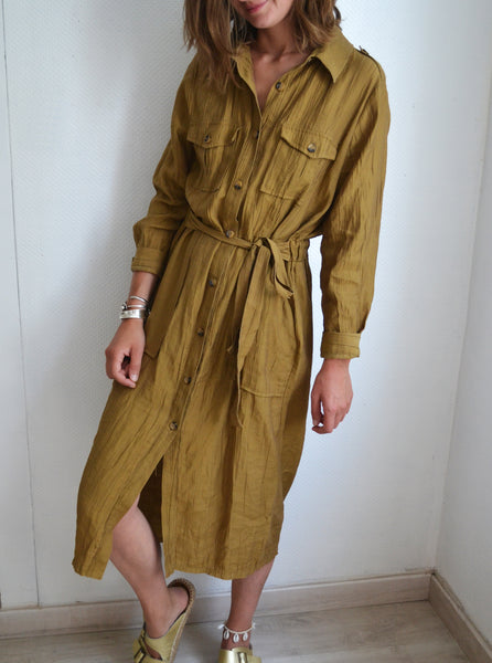 Robe Longue Saharienne Kaki