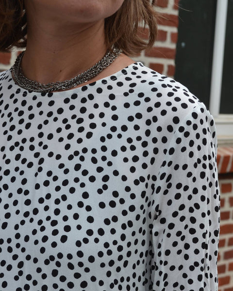 Robe Longue Pois noir et blanc