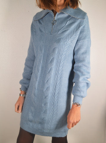 Robe pull camionneur bleue