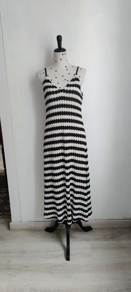 Robe Crochet rayée Dos Nu