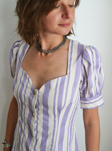 Robe Rayée Lilas Reclaimed Vintage