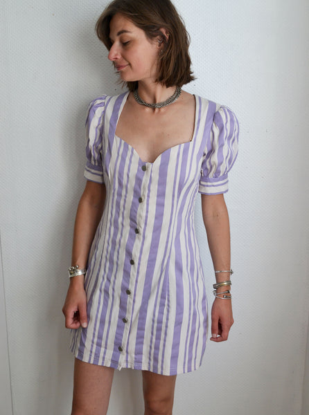 Robe Rayée Lilas Reclaimed Vintage
