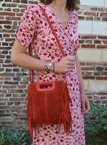 Sac à franges en cuir