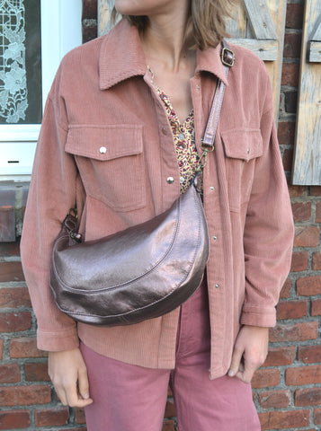 Sac Demi-lune Rose irisé Mandoline