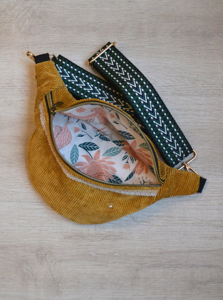 Sac banane velours Côtelé