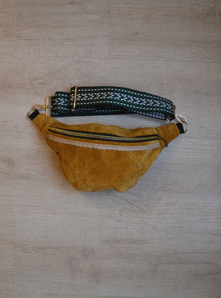 Sac banane velours Côtelé