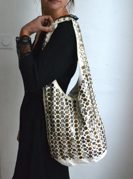Sac en cuir blanc