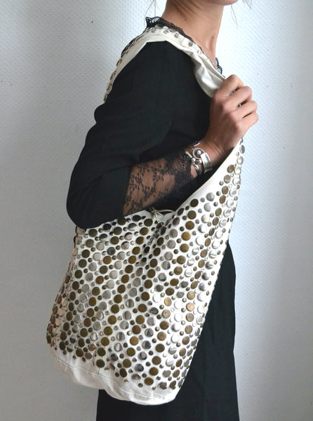Sac en cuir blanc