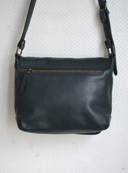 Sac en cuir bleu marine
