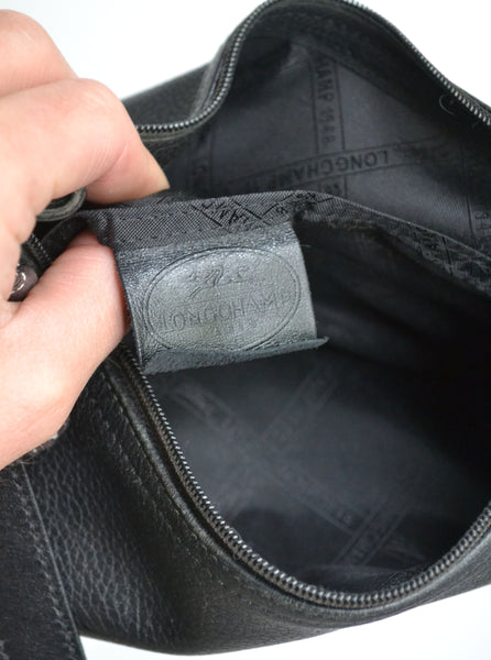 Sac Cuir Noir Longchamp Vintage
