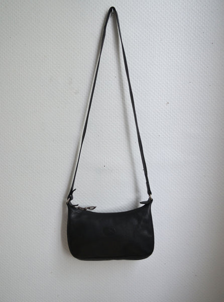 Sac Cuir Noir Longchamp Vintage