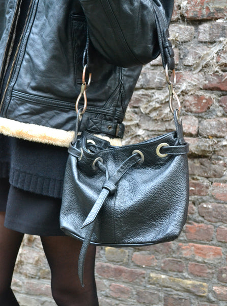 Sac en cuir noir