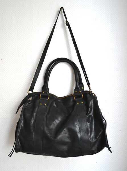 Sac en cuir noir