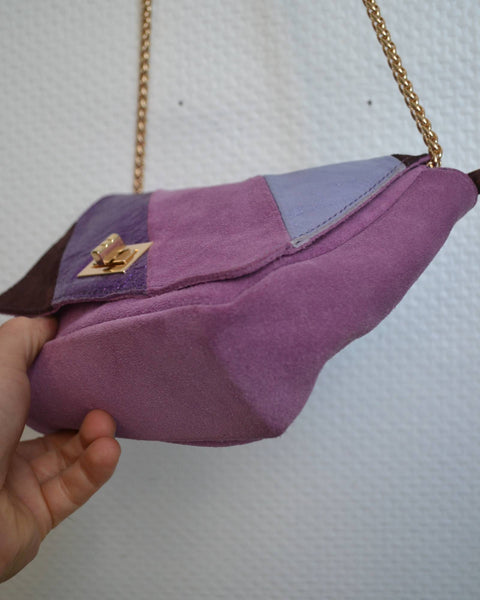 Sac Cuir Violet Irisé