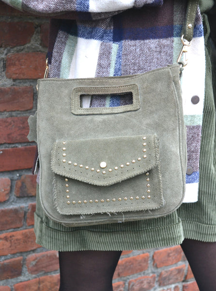 Sac en daim Kaki The Genuine Leather