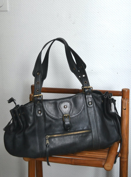 Sac en cuir noir