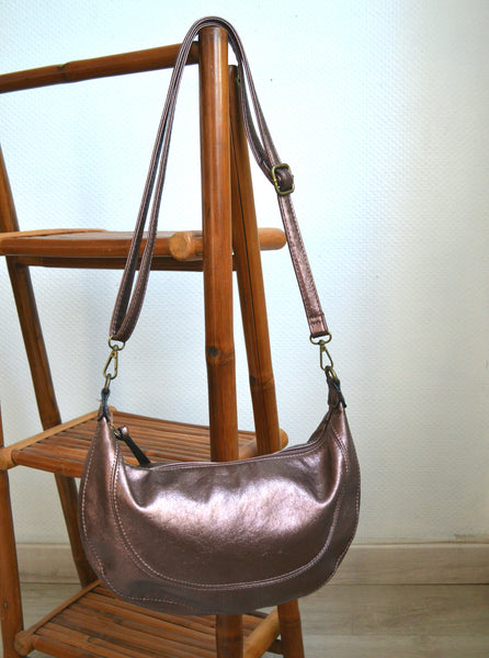 Sac Demi-lune Rose irisé Mandoline