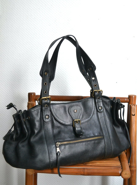 Sac en cuir noir