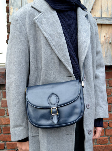 Sac en cuir bleu marine
