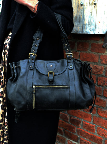Sac en cuir noir