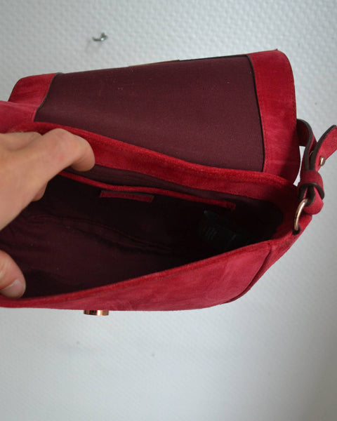 Sac en daim Pablo Gérard Darel Framboise