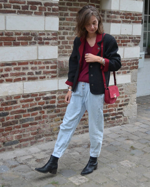 Sac en daim Pablo Gérard Darel Framboise