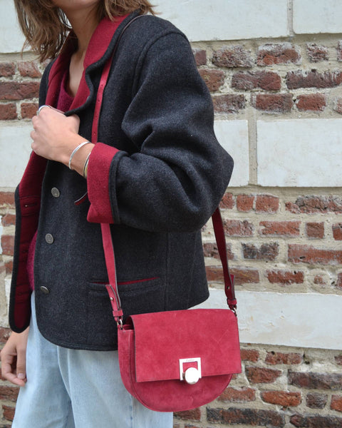 Sac en daim Pablo Gérard Darel Framboise