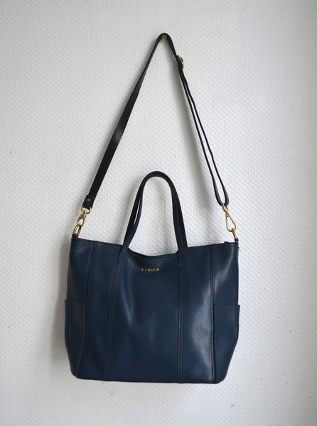 Sac Étrier en cuir Bleu marine