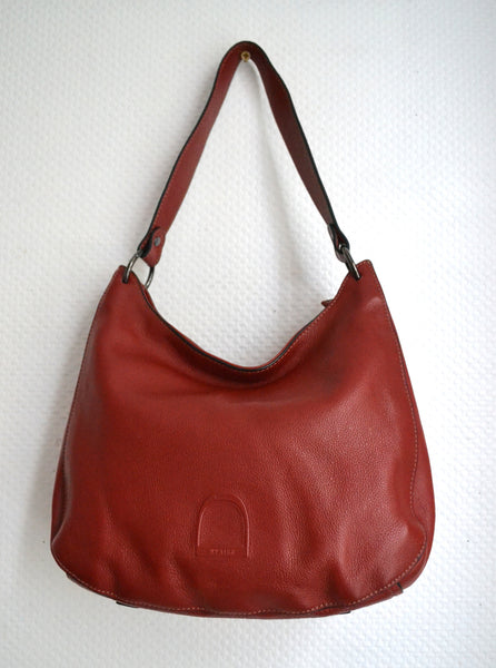 Sac Étrier en cuir Rouge