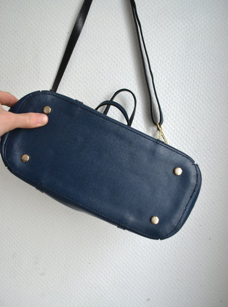 Sac Étrier en cuir Bleu marine