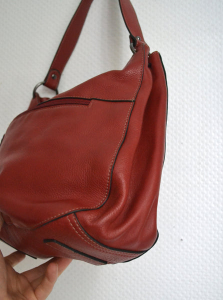 Sac Étrier en cuir Rouge