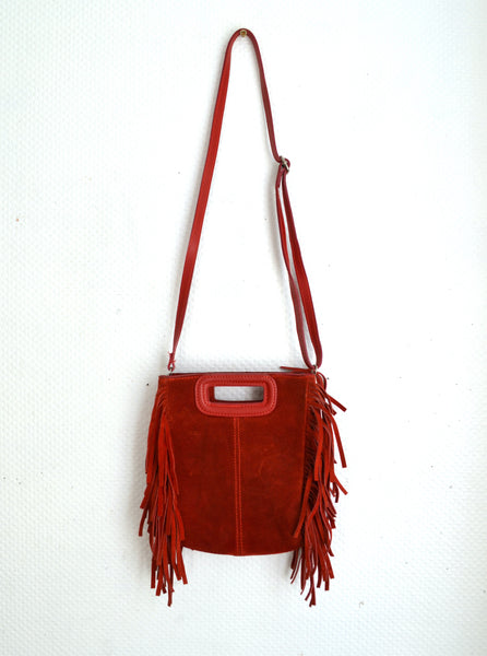 Sac à franges en cuir