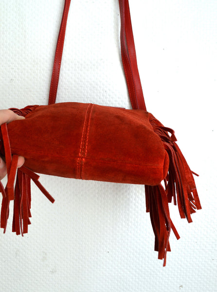 Sac à franges en cuir