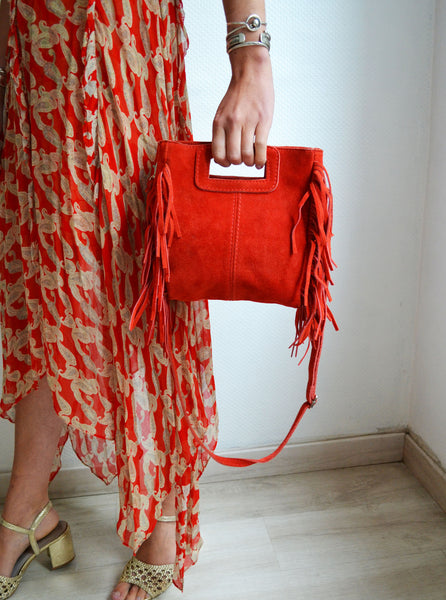 Sac Rouge à Franges The Genuine Leather