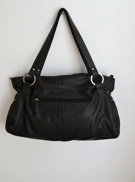 Sac Cuir Fuchsia Noir