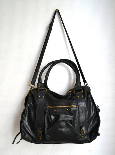 Sac en cuir noir