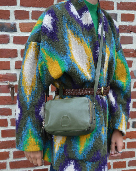 Sac en cuir Kaki Etrier