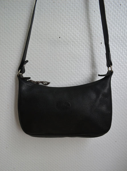 Sac Cuir Noir Longchamp Vintage