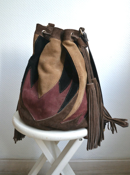 Sac Patchwork En Daim