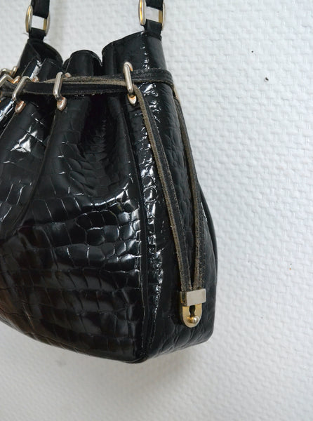 Sac Seau en cuir noir
