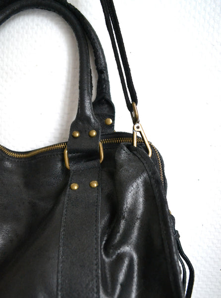 Sac en cuir noir