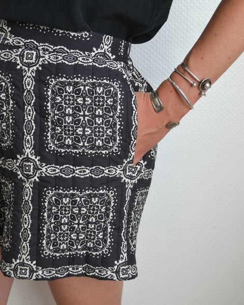 Short Matelassé Bandana Noir