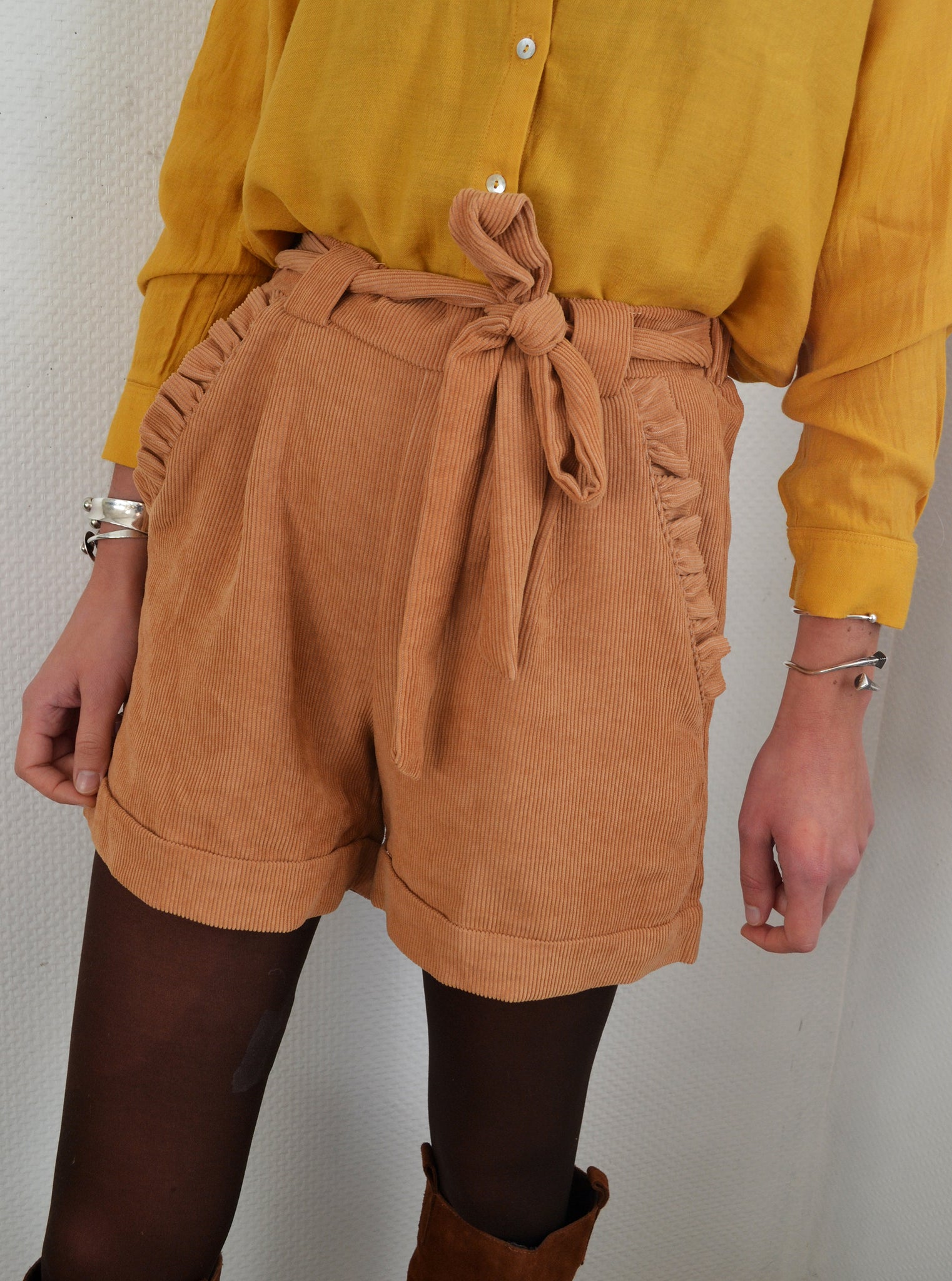 Short côtelé Caramel Neuf
